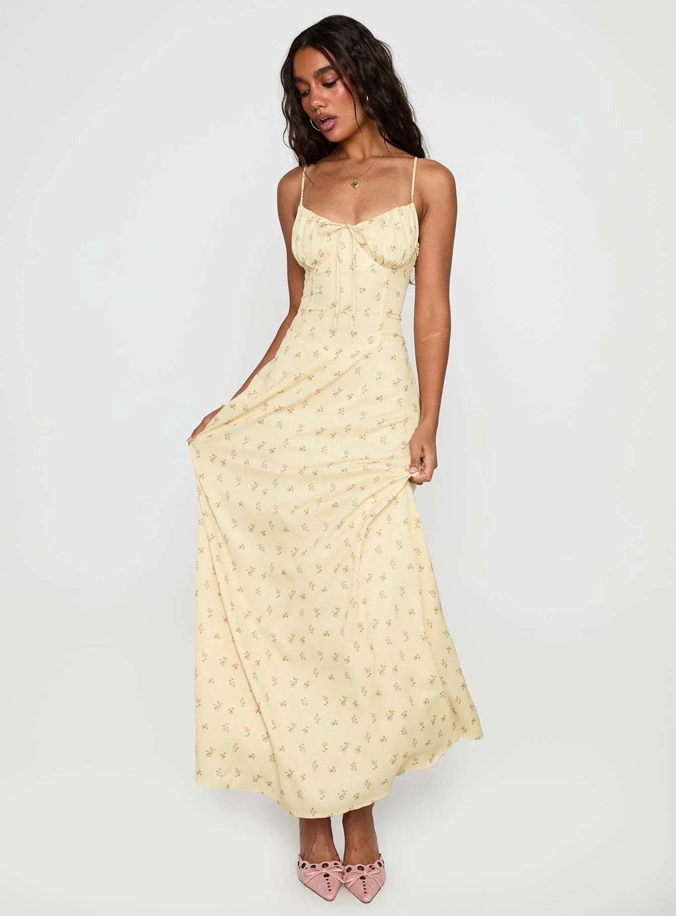Members Only Maxi Dress Yellow Floral