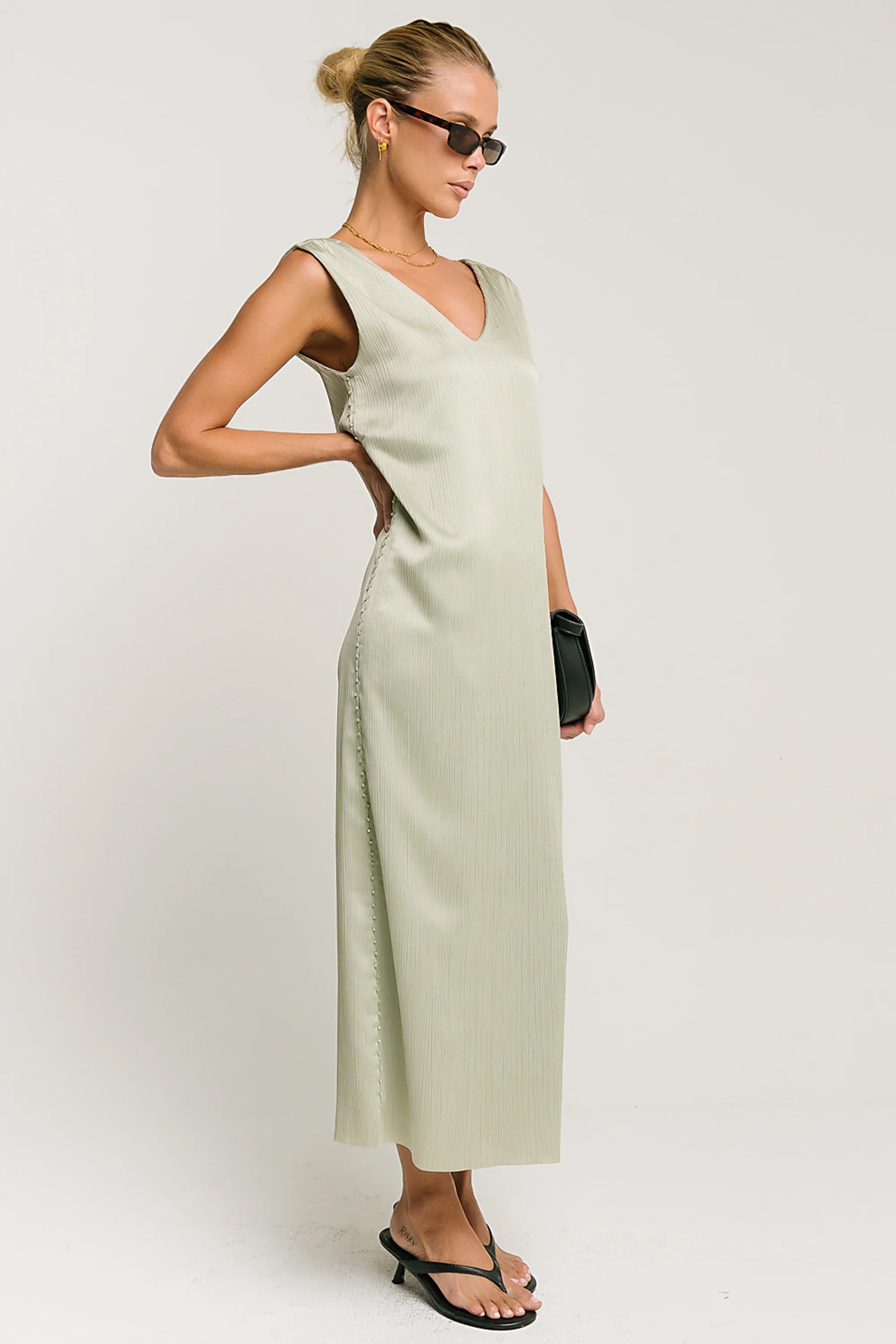 Helena Midi Dress in Sage