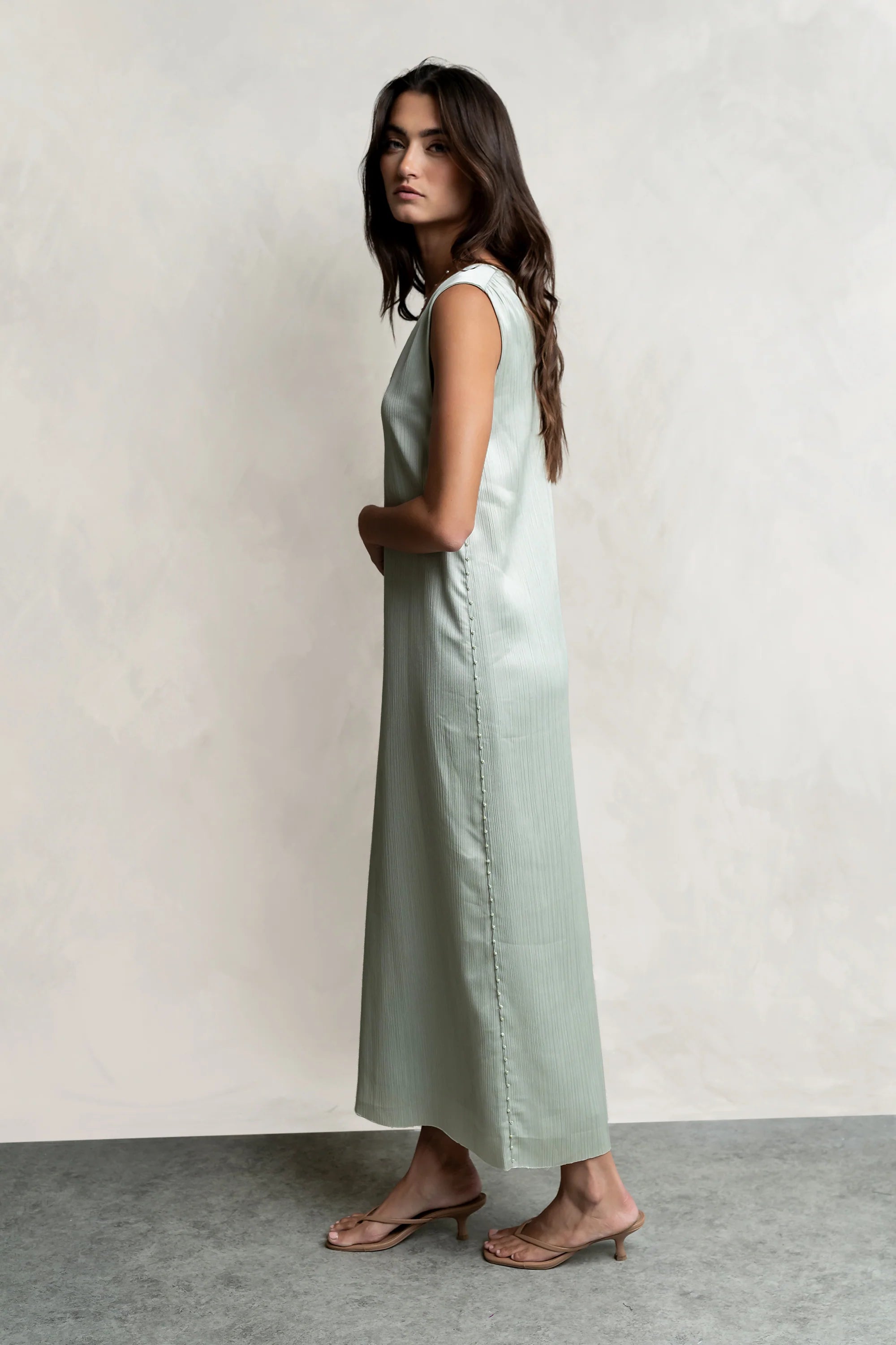 Helena Midi Dress in Sage
